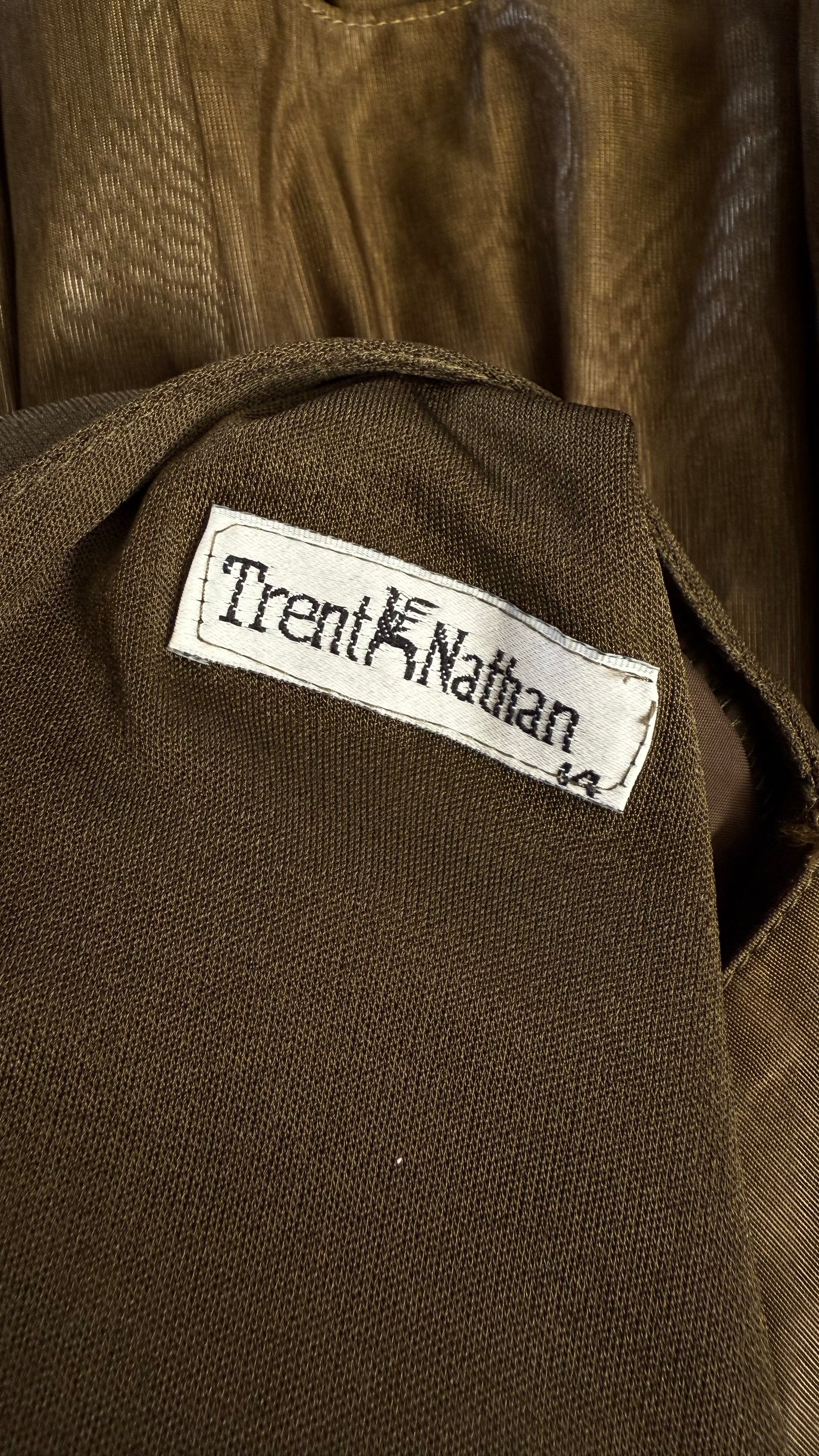 Vintage 80s Trent Nathan Olive RaRa Dress