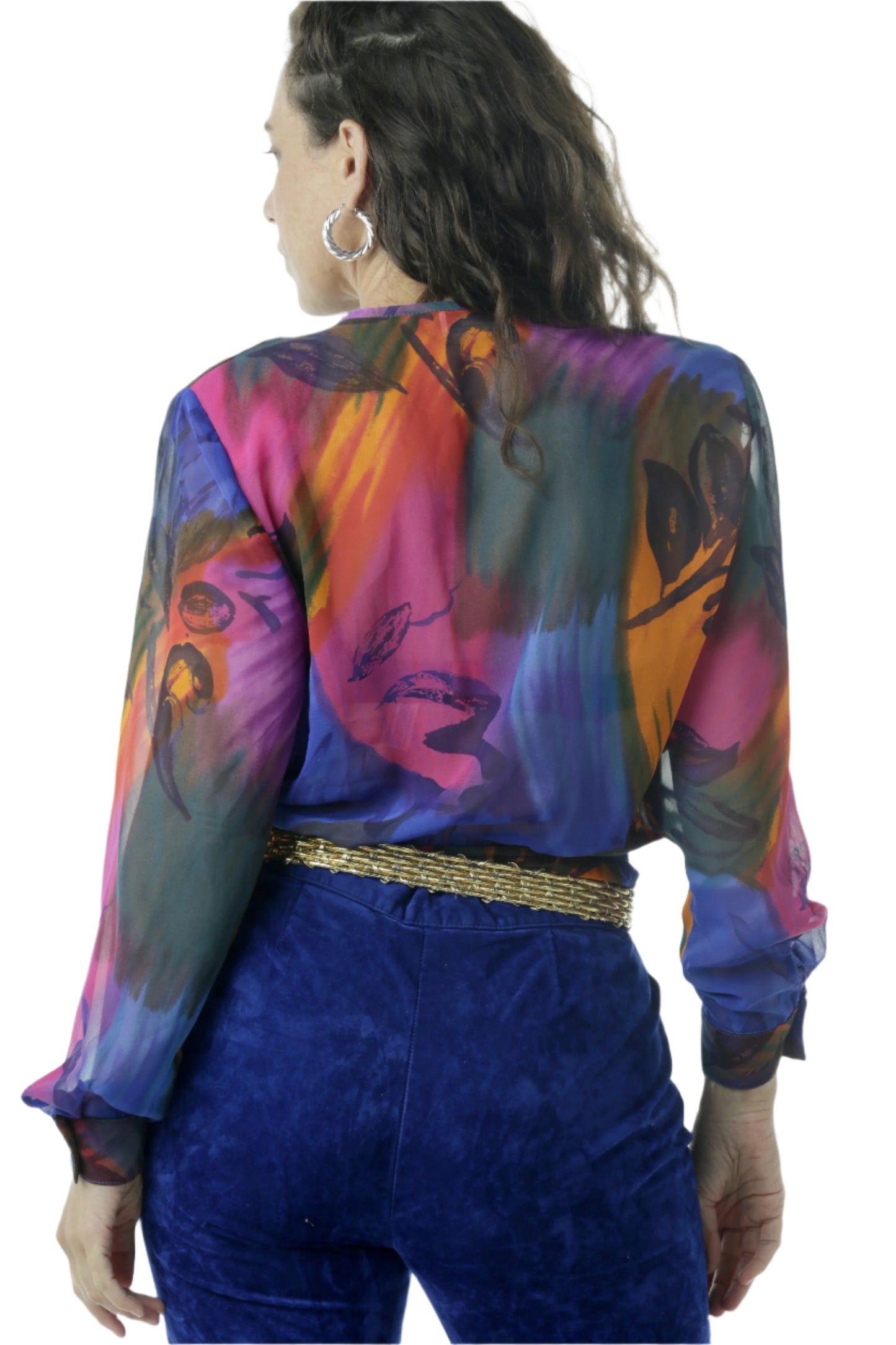Vintage 80s/90s Sheer Wrap Front Bodysuit