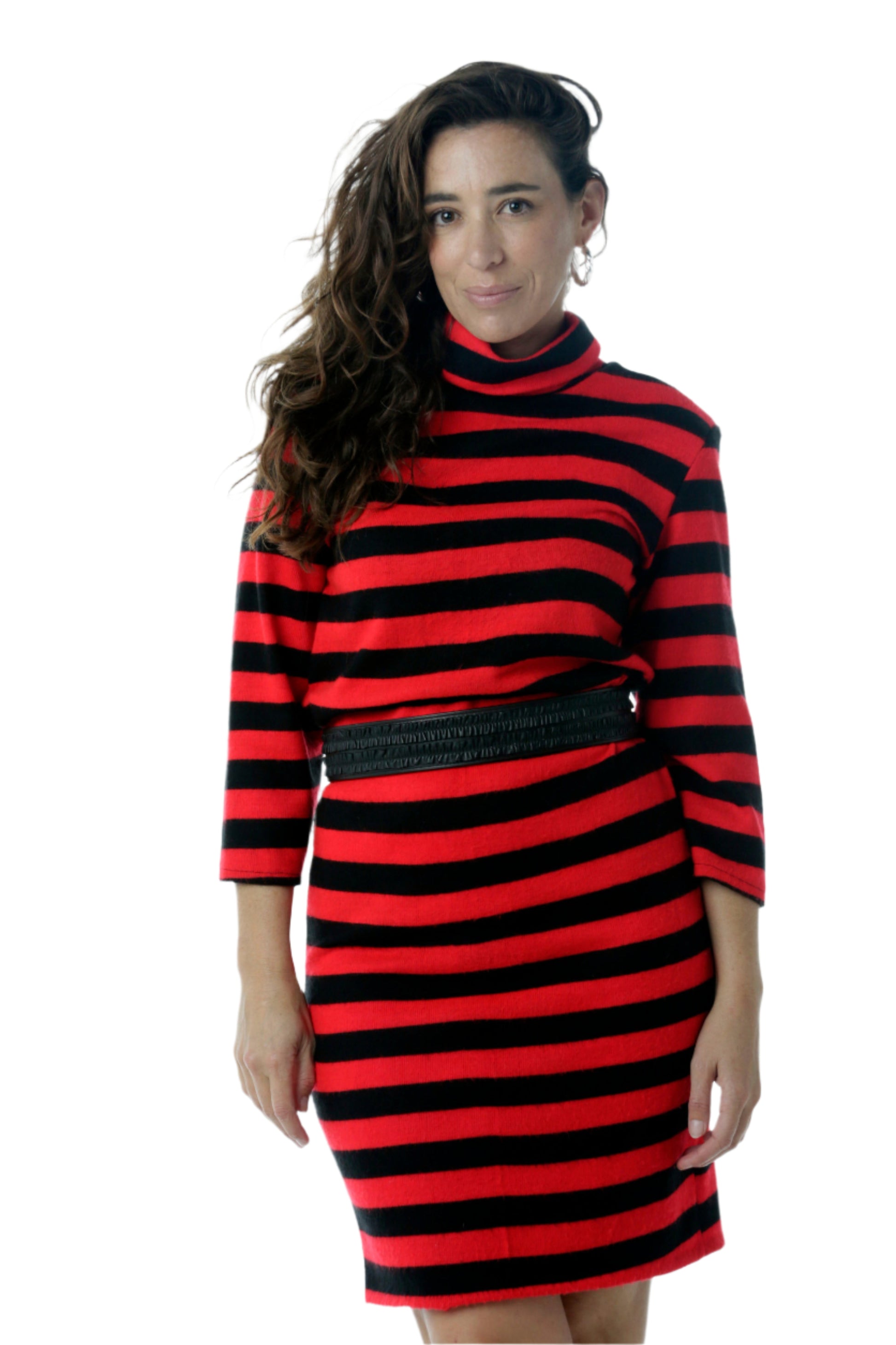 Vintage 90s Red and black striped dress
