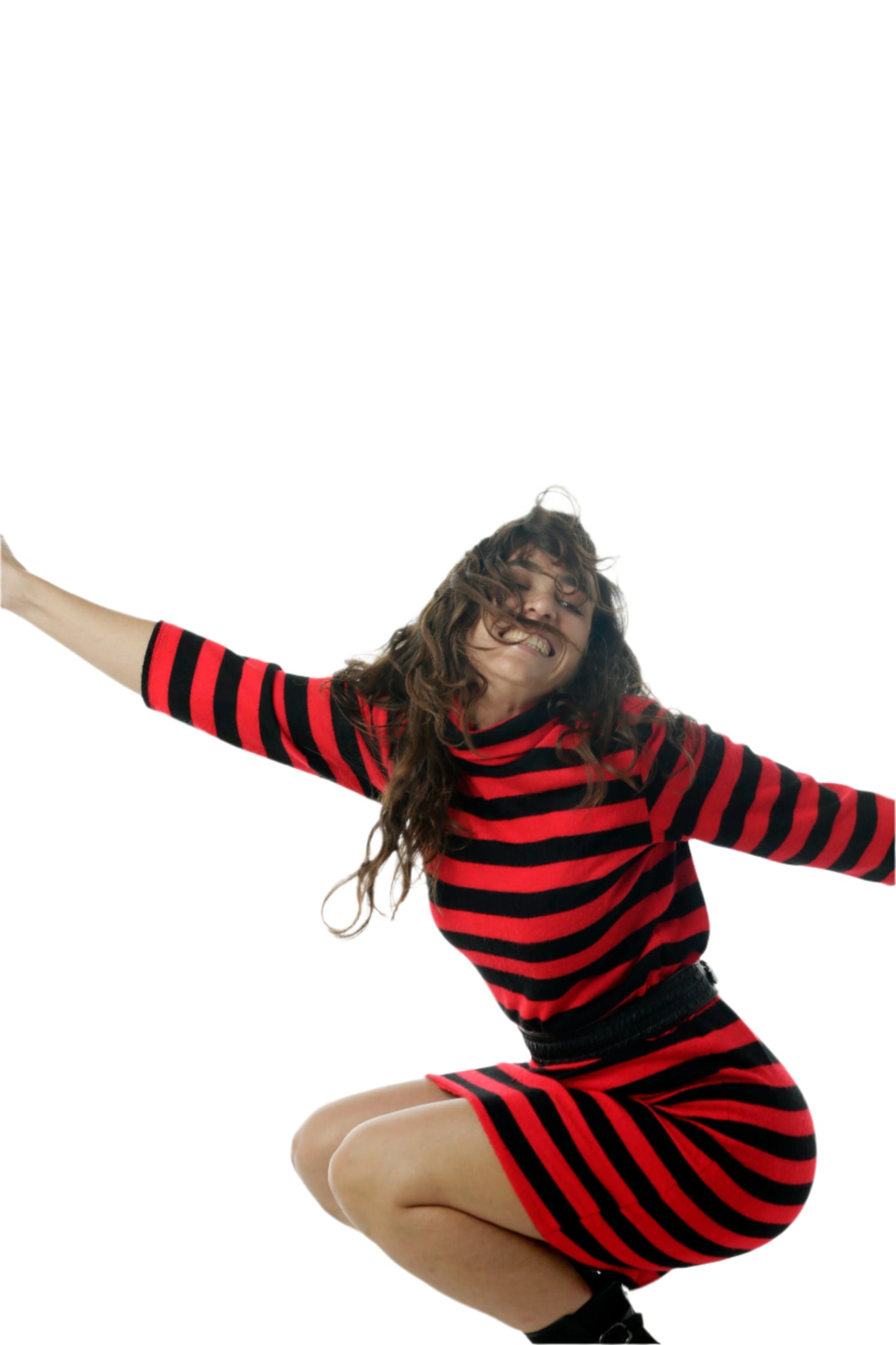 Vintage 90s Red and black striped dress