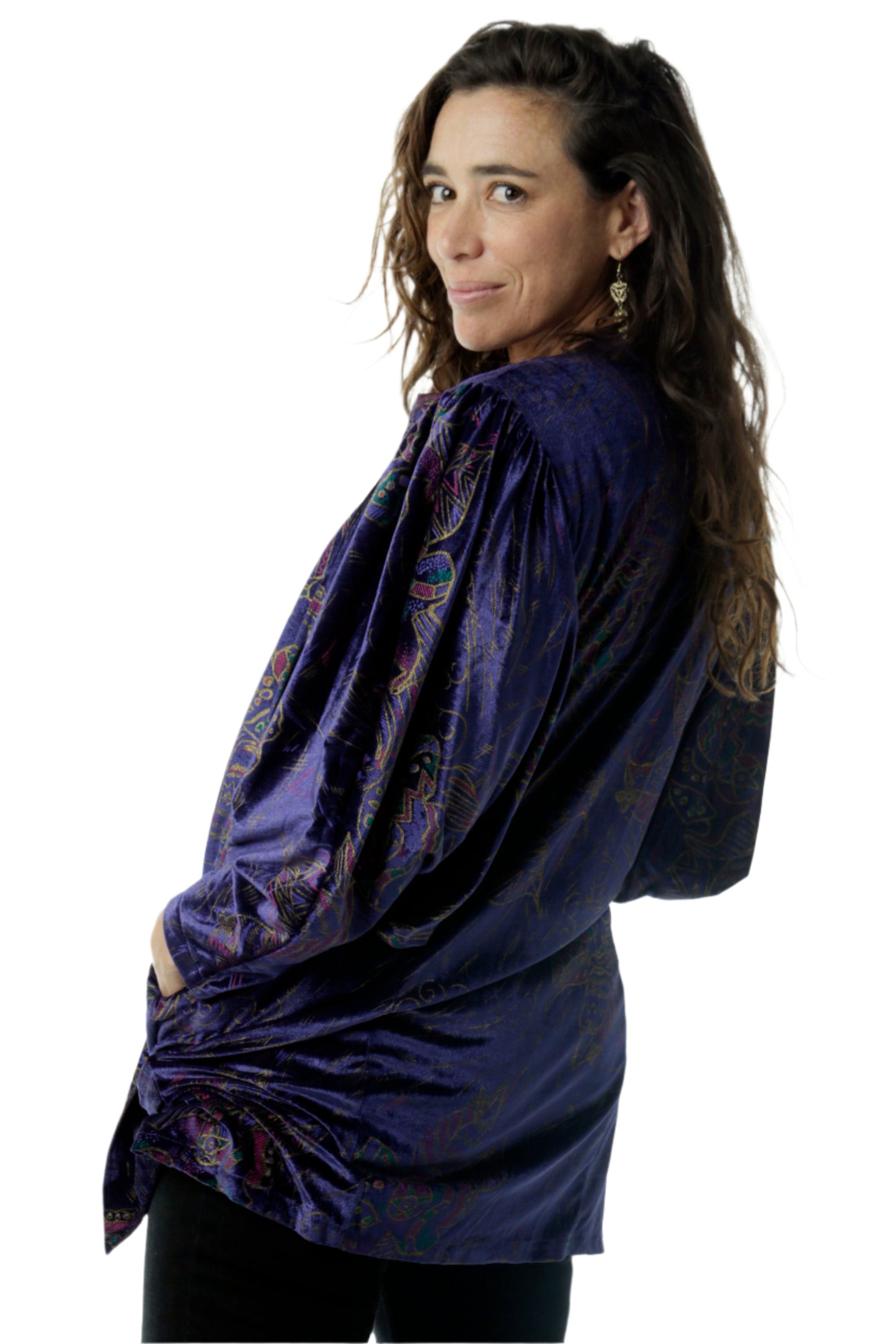 Vintage 80s batwing velvet cardigan